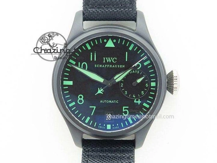 MIROTIME 0218 EasyCare Pilot Chrono IW388001 Real Ceramic ZF 1:1 Best Edition On Black Nylon Strap A 7279